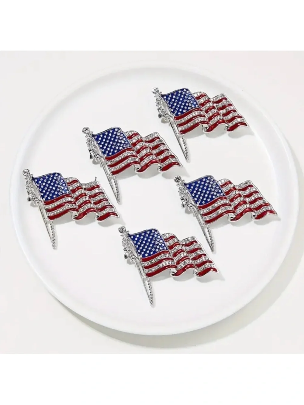 NEW! Patriotic Crystal American Flag Pin Brooch. American Flag Brooch 🇺🇸 (A0-29)